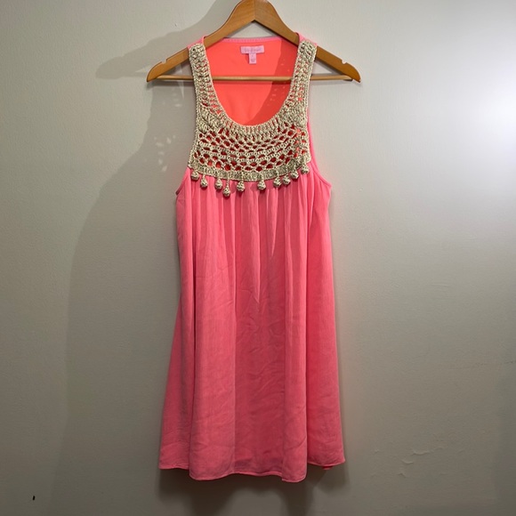 Lilly Pulitzer Dresses & Skirts - Lilly Pulitzer Rachelle Dress. Pink Gold. Size L.